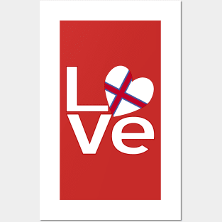 Red White Faroe Islands LOVE Posters and Art